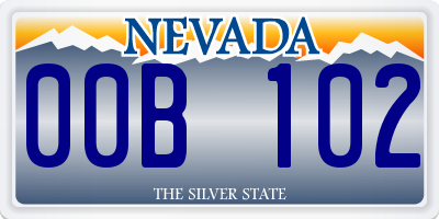 NV license plate 00B102