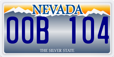 NV license plate 00B104