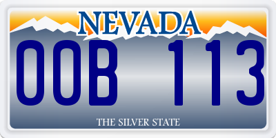 NV license plate 00B113