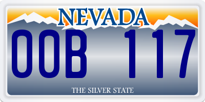NV license plate 00B117
