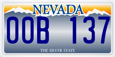 NV license plate 00B137