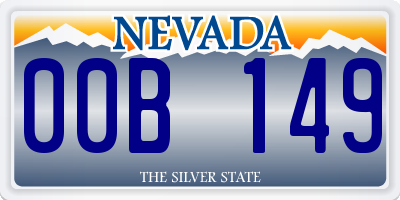 NV license plate 00B149