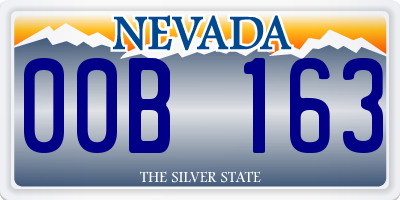 NV license plate 00B163