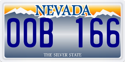 NV license plate 00B166
