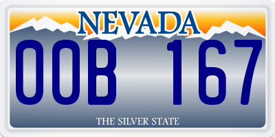 NV license plate 00B167