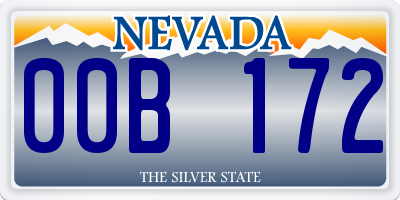NV license plate 00B172