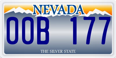NV license plate 00B177