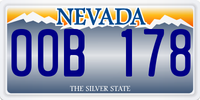 NV license plate 00B178