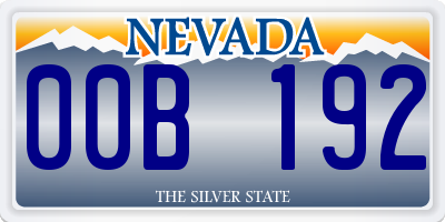 NV license plate 00B192