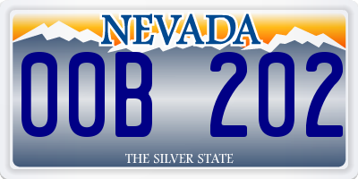 NV license plate 00B202