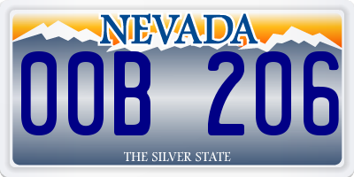 NV license plate 00B206