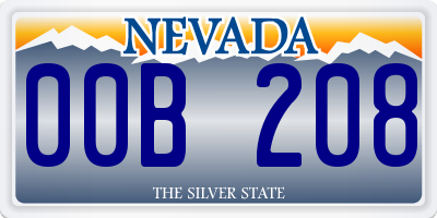 NV license plate 00B208