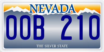 NV license plate 00B210