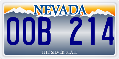 NV license plate 00B214