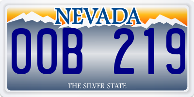 NV license plate 00B219