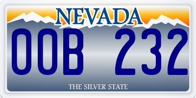 NV license plate 00B232