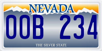 NV license plate 00B234