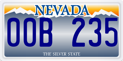 NV license plate 00B235
