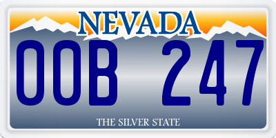 NV license plate 00B247