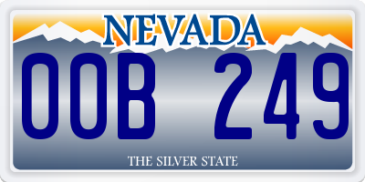 NV license plate 00B249