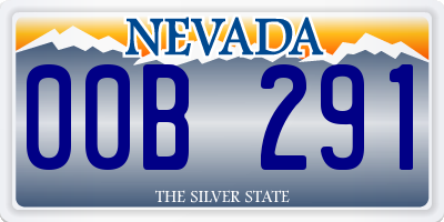 NV license plate 00B291