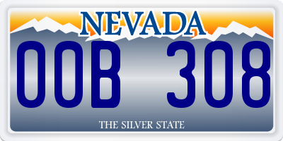 NV license plate 00B308