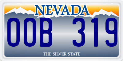 NV license plate 00B319