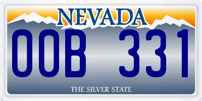 NV license plate 00B331