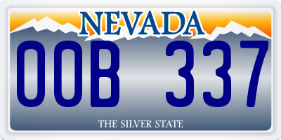 NV license plate 00B337