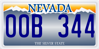 NV license plate 00B344