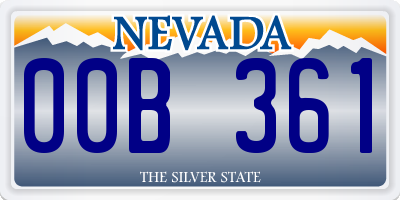 NV license plate 00B361