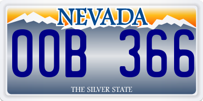 NV license plate 00B366