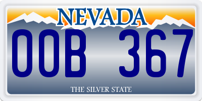 NV license plate 00B367