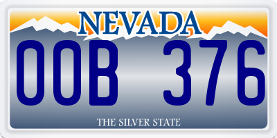 NV license plate 00B376