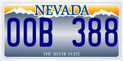 NV license plate 00B388