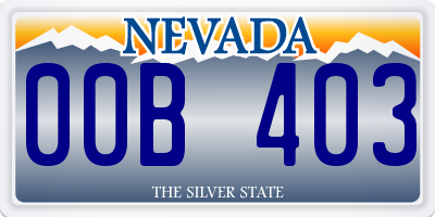 NV license plate 00B403
