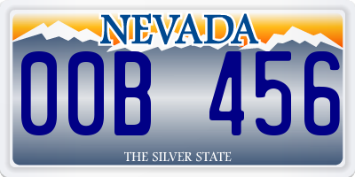 NV license plate 00B456