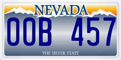 NV license plate 00B457