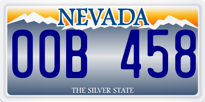 NV license plate 00B458