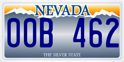 NV license plate 00B462