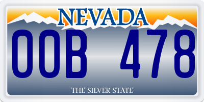 NV license plate 00B478