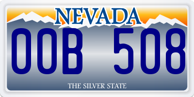 NV license plate 00B508