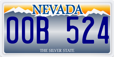 NV license plate 00B524