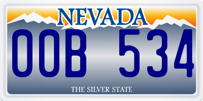 NV license plate 00B534