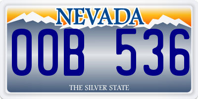 NV license plate 00B536