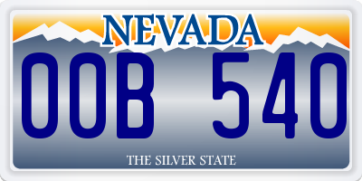 NV license plate 00B540