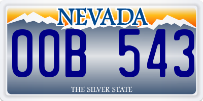 NV license plate 00B543