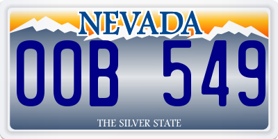 NV license plate 00B549