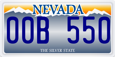NV license plate 00B550