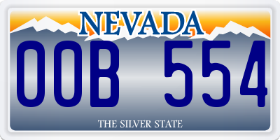 NV license plate 00B554